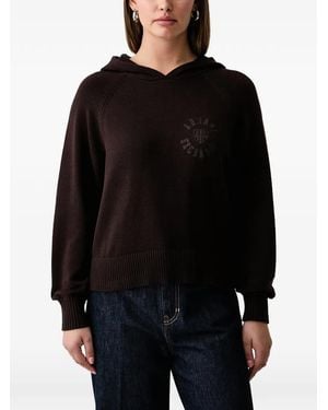 ARMANI EXCHANGE Logo-Embroidered Raglan-Sleeves Sweater - Black