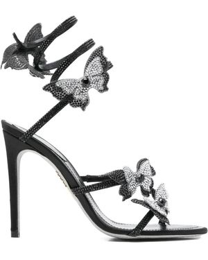 Rene Caovilla Butterfly-Embellished Sandals - White
