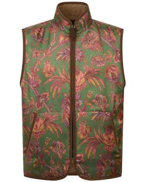 Etro Reversible Silk And Wool Waistcoat - Brown