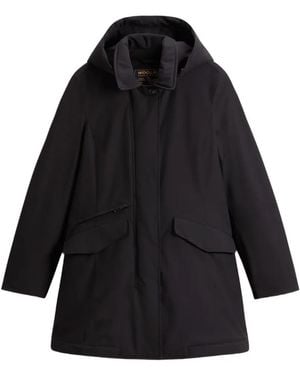 Woolrich Abrigo Con Capucha Removible - Negro