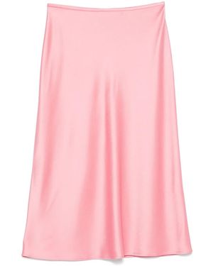 Blumarine Satin Midi Skirt - Pink