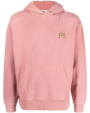 President's Embroidered-Logo Cotton Hoody - Pink