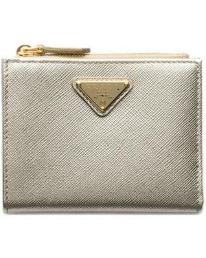 Prada Small Leather Wallet - Grey