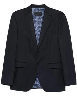 Karl Lagerfeld Nova ノッチドラペル ジャケット - ブルー