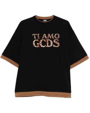 Gcds "Ti Amo Outlined Logo T-Shirt - Black