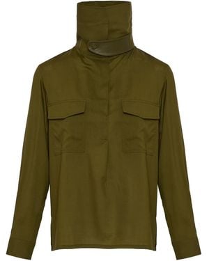 Yves Salomon High-Neck Blouse - Green