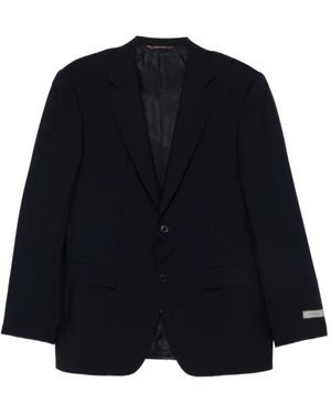 Canali Blazer Boutonné À Revers Crantés - Black