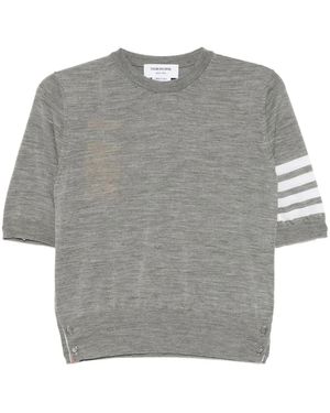 Thom Browne Gestricktes T-Shirt - Grau