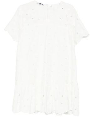 Vivetta Broderie-Anglaise Ruffled Mini Dress - White