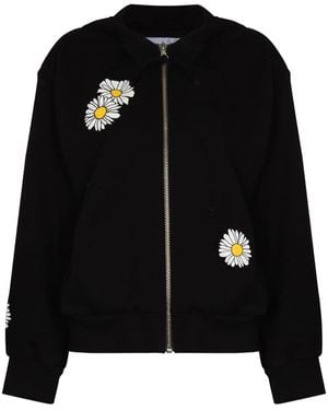 Natasha Zinko Hoodie Mit Margeriten-Print - Schwarz