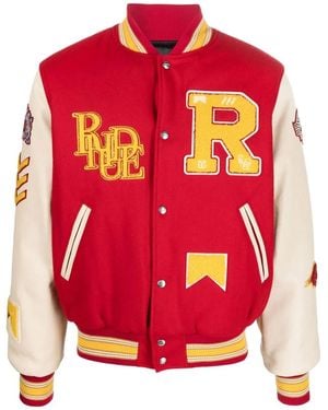 Rhude Bull Market Varsity Jacket - Pink