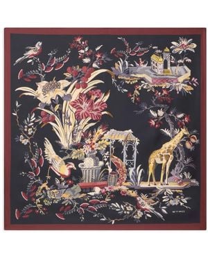 Etro Silk Twill Scarf With Floral Paisley Motif - Grey