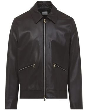 Paul Smith Zipped Leather Jacket - Black