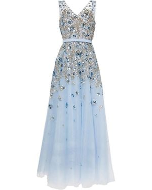 Saiid Kobeisy Bead-Embellished Tulle Gown - Blue