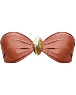 PATBO Seashell Detail Bikini Top - Brown