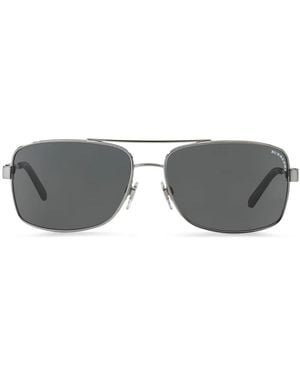 Burberry Logo Rectangle-Frame Sunglasses - Grey