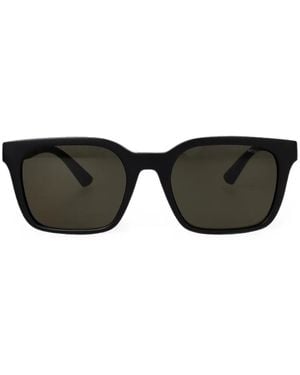 Emporio Armani Logo-Plaque Square-Frame Sunglasses - Black