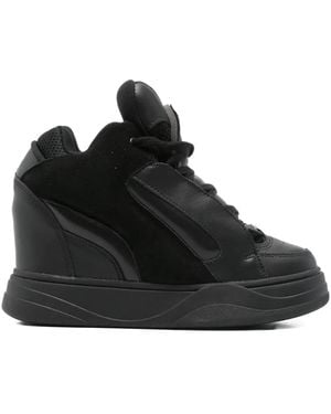 OTTOLINGER Schwarze Leder High-Top Schnürsneaker