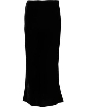 V:PM ATELIER Burlesque Midi Velvet Skirt - Black