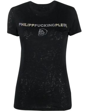 Philipp Plein ラインストーン Tシャツ - ブラック