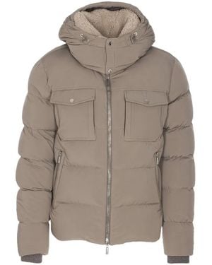 Moorer Alarick-Kn Quilted Hooded Jacket - Gray