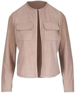Kiton Two-Pocket Suede Jacket - Pink