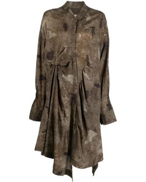 Ziggy Chen Robe-Chemise À Imprimé Graphique - Marron