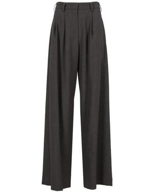 Al Duca d'Aosta Pleated Wide-Leg Pants - Black