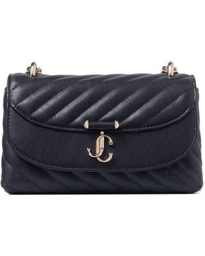 Jimmy Choo Small Curve Quilted Logo-Plaque Crossbody Bag - Blue