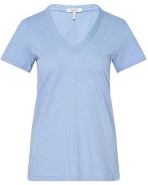 Rag & Bone Slub Vee V-Neck T-Shirt - Blue
