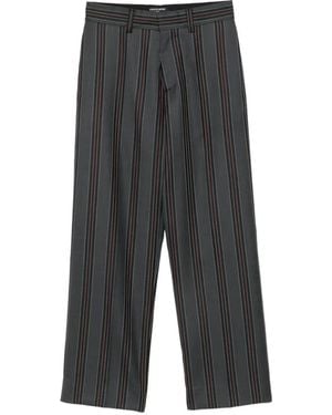 Enfants Riches Deprimes Vertical-Stripe Straight-Leg Trousers - Grey