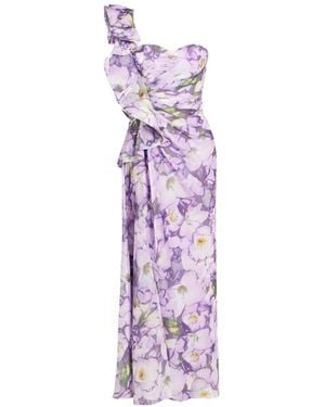 Badgley Mischka Einschultriges Kleid Mit Rüschen - Lila