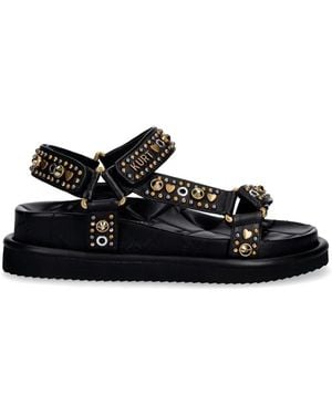 Kurt Geiger Orson Quilted Stud-Embellished Sandals - Black