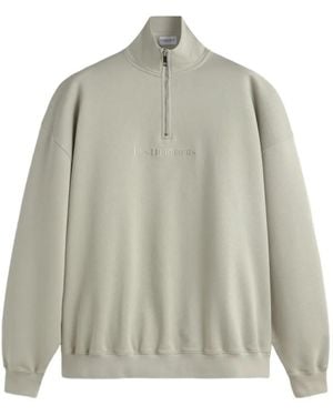LES HÉRITIERS Logo Quarter Zip Sweatshirt - Grey