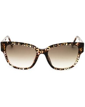 Marc Jacobs Logo-Print Square-Frame Sunglasses - Brown