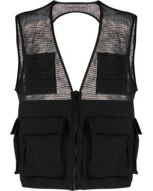 Givenchy Zip-up Cotton Cargo Gilet - Black
