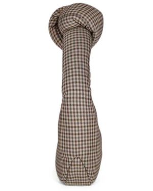 A.W.A.K.E. MODE Mia Knotted Gingham Shoulder Bag - Brown