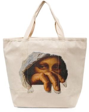 Melt Graphic-Print Tote Bag - Natural
