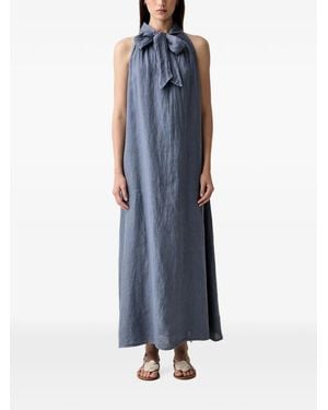 ViCOLO Bow-Detail Halterneck Dress - Blue