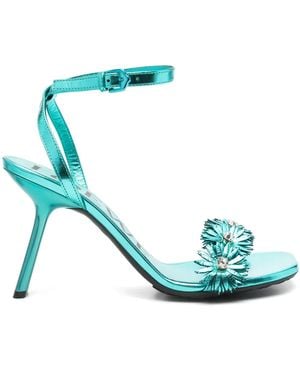 Loewe Paula's Ibiza Sandalen Petal Flower Aus Leder - Blau