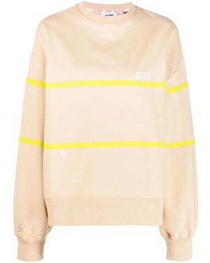 Gcds Logo-Print Cotton Sweatshirt - Yellow
