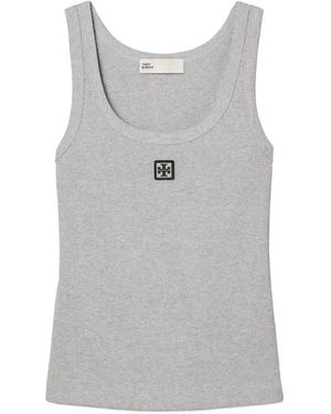 Tory Burch Scoop Logo Tank Top - Grey