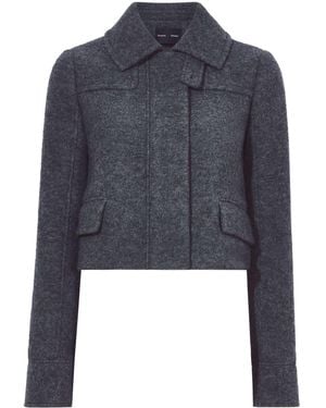 Proenza Schouler Zipped Wool Cropped Jacket - Blue