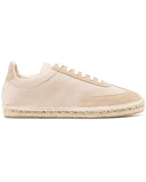 Eleventy Lace-Up Canvas Espadrilles - Pink