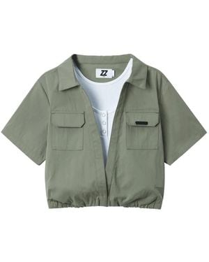 Izzue Layered-Design Shirt - Green