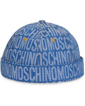 Moschino Beanie Mit Logo - Blau