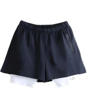 Balenciaga Bermudas Con Logo Estampado - Azul