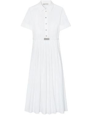 Tory Burch Pleated Poplin Shirtdress - White