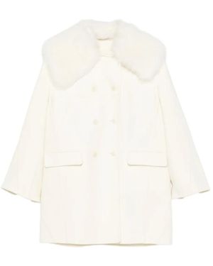 Ermanno Scervino シアリングトリム ダブルコート - ホワイト