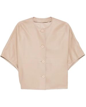 Manzoni 24 Buttoned Leather Jacket - Natural